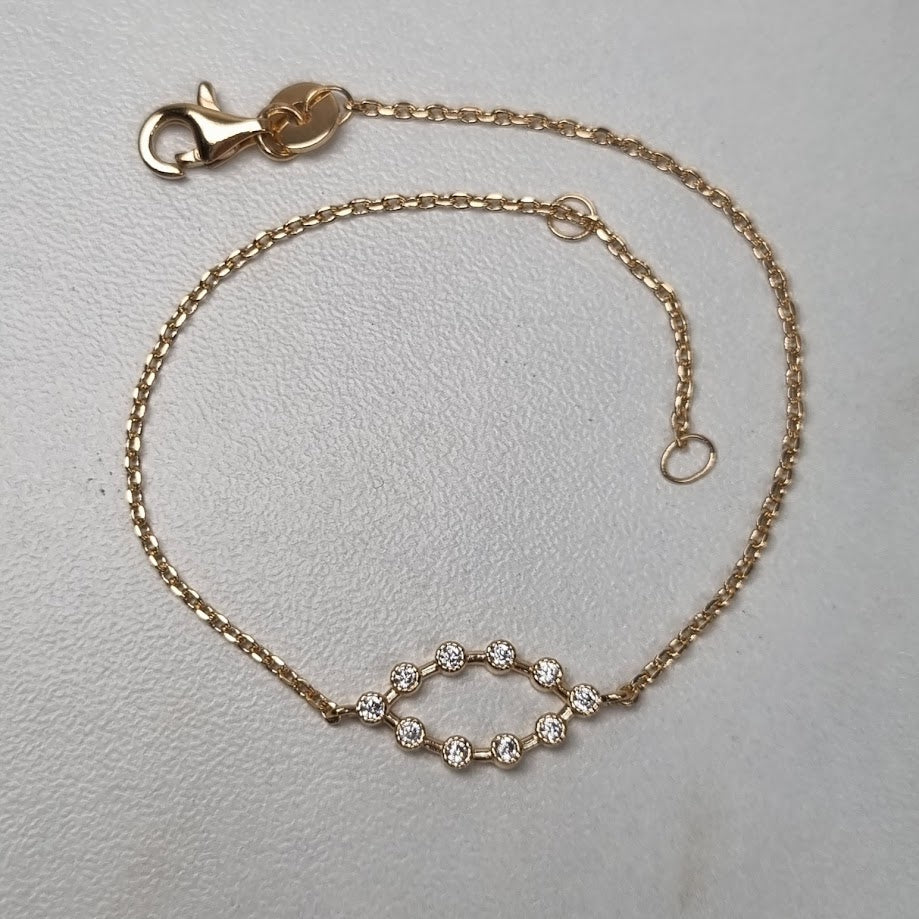 18kt gullhúðað armband með zirkon no: 97404518