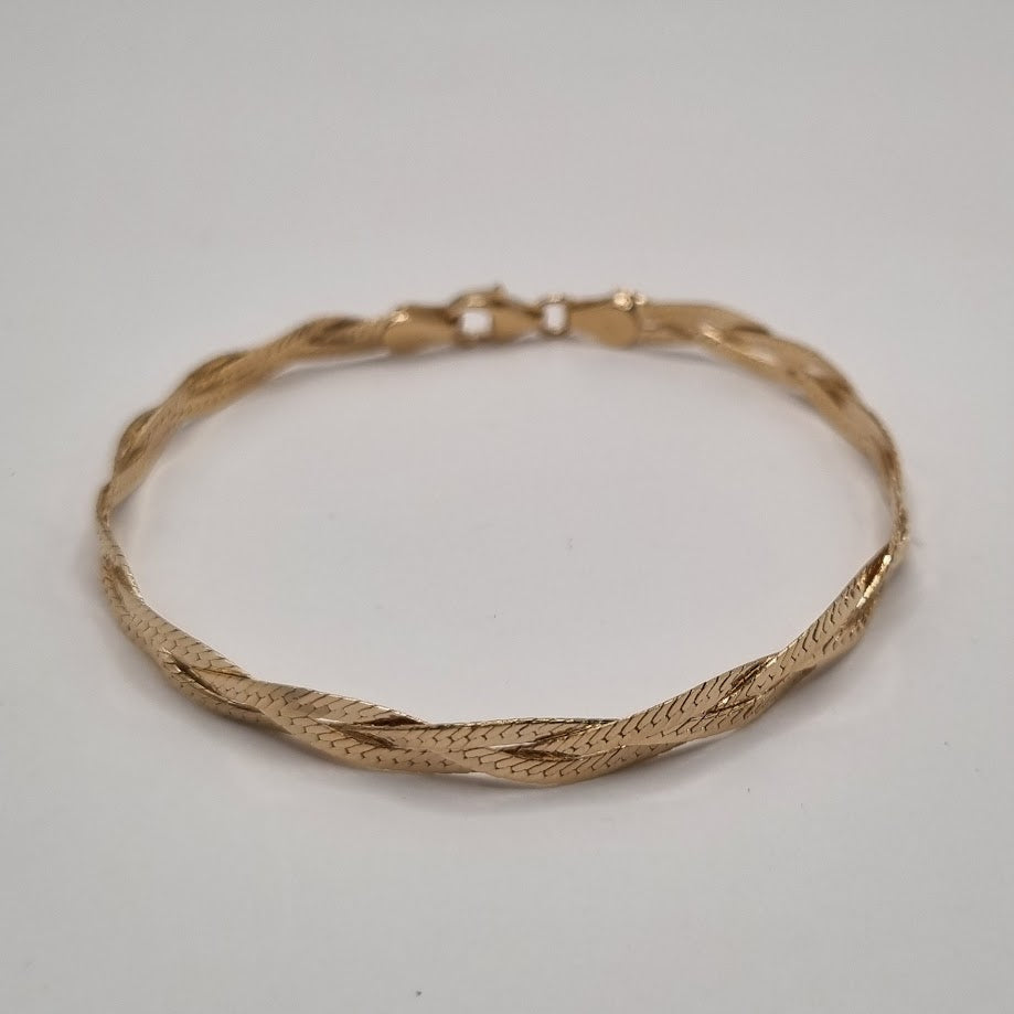 18kt gullhúðað fléttu armband no: 92218318