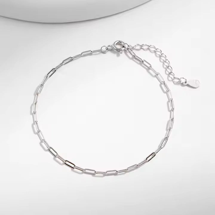 Silfur armband fíngerðir hlekkir