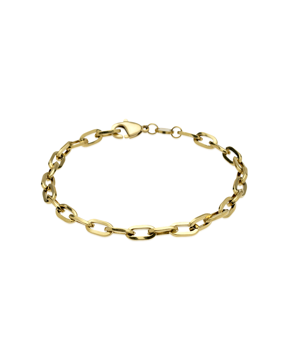 Gullhúðað medium link armband