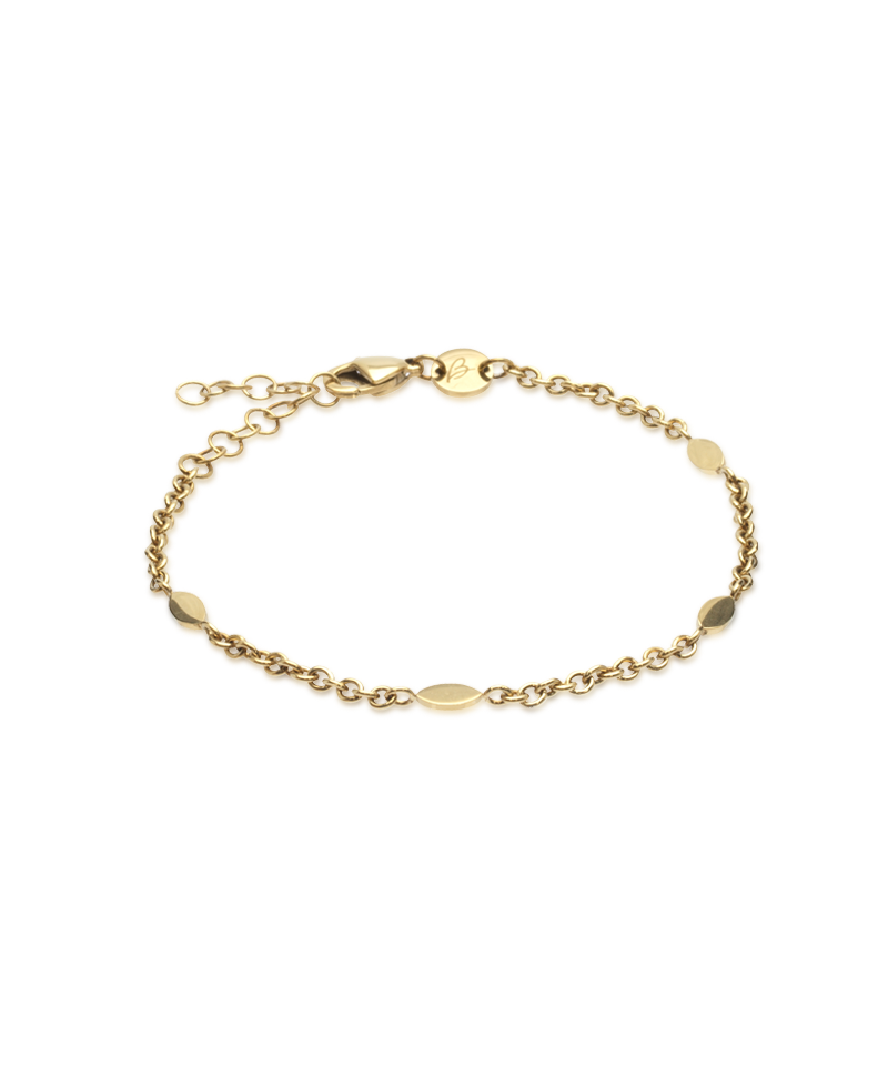 Gullhúðað armband með oval plötum