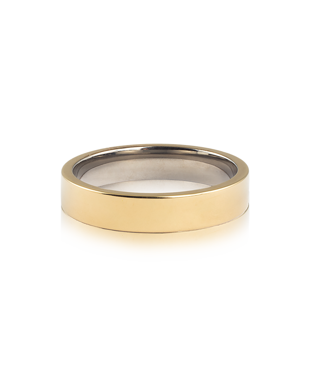 Gullhúðaður titanium hringur 4mm
