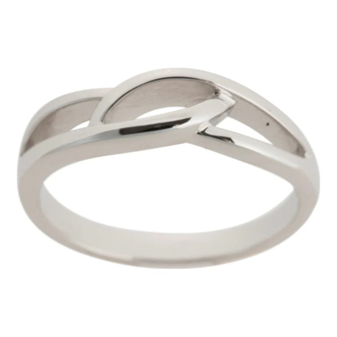 Rodium húðaður silfur hringur flétta