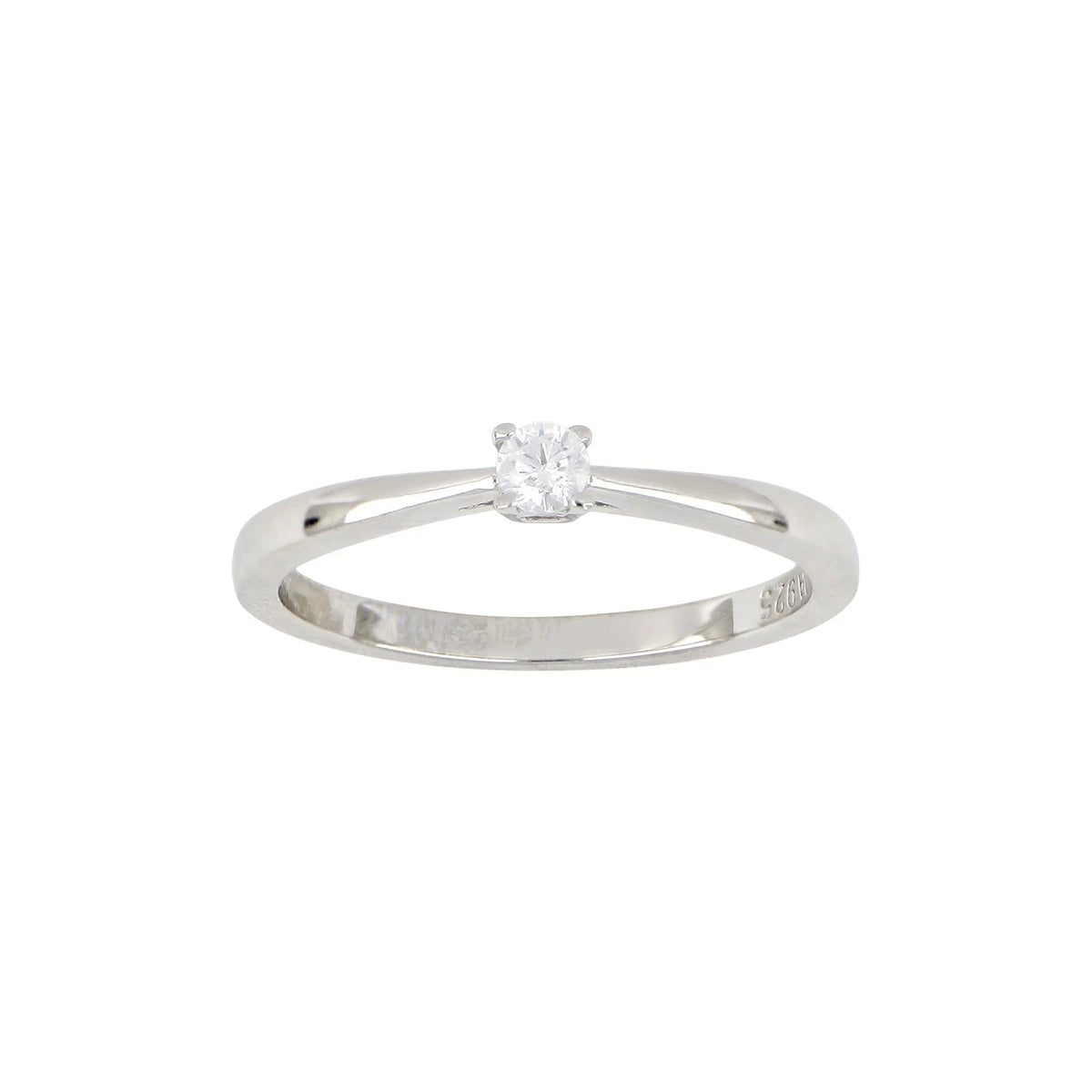 Silfur hringur með 3mm zirkon stein í klóm