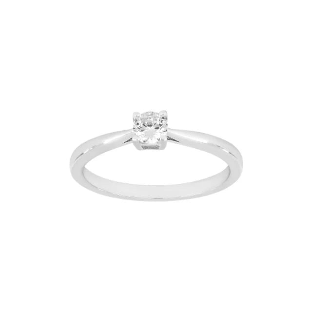 Silfur hringur með 4mm zirkon stein í klóm