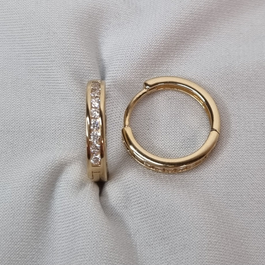 18kt gullhúðaðir eyrnalokkar með zirkonsteinum no: 2612010