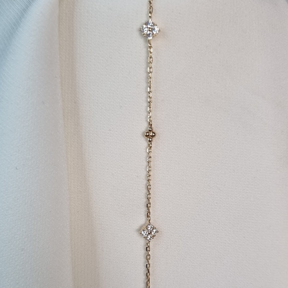 18kt gullhúðað armband með zirkon tíglum  no: 97409718
