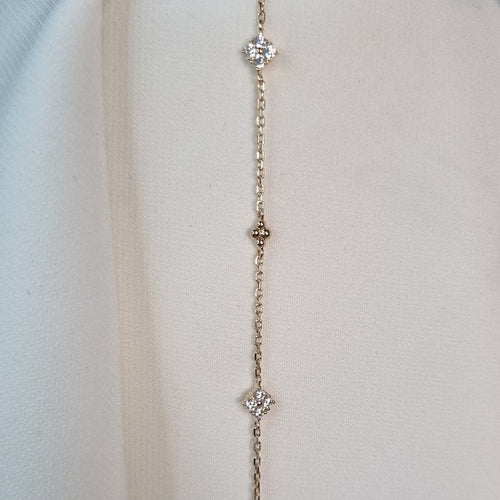 18kt gullhúðað armband með zirkon tíglum  no: 97409718