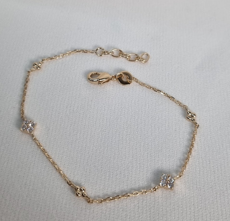 18kt gullhúðað armband með zirkon tíglum  no: 97409718