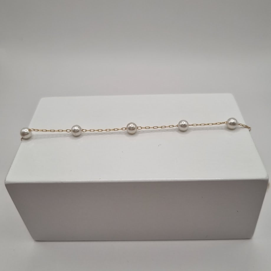 18kt gullhúðað armband með perlum no: 97373618