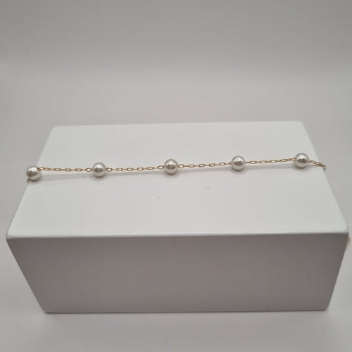 18kt gullhúðað armband með perlum no: 97373618