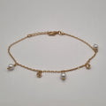 18kt gullhúðað armband með perlum og zirkonsteinum í fattningu no: 97407818