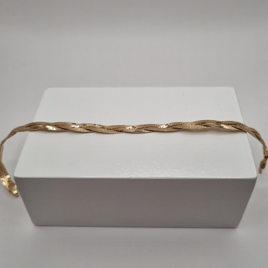 18kt gullhúðað fléttu armband no: 92218318
