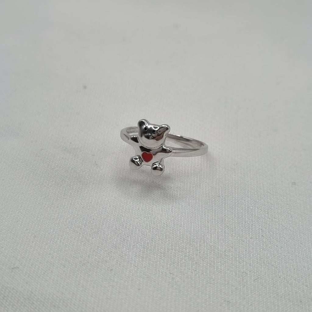 Silfur hringur með bangsa