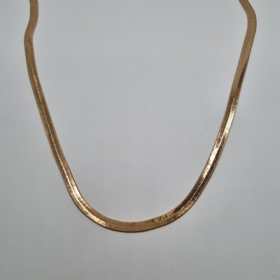 18kt gullhúðuð flöt keðja