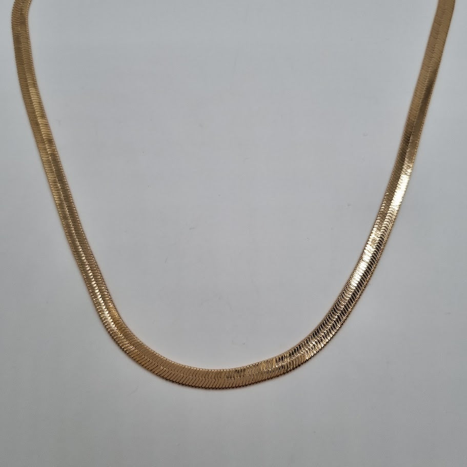 18kt gullhúðuð flöt keðja