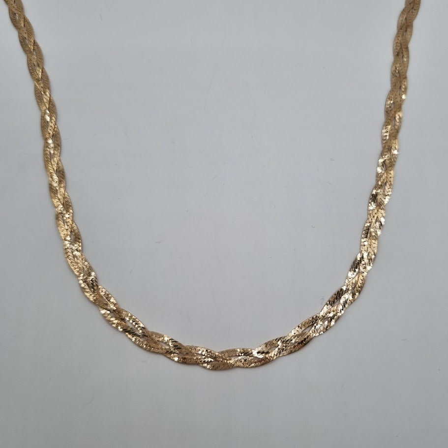 18kt gullhúðað fléttu keðja