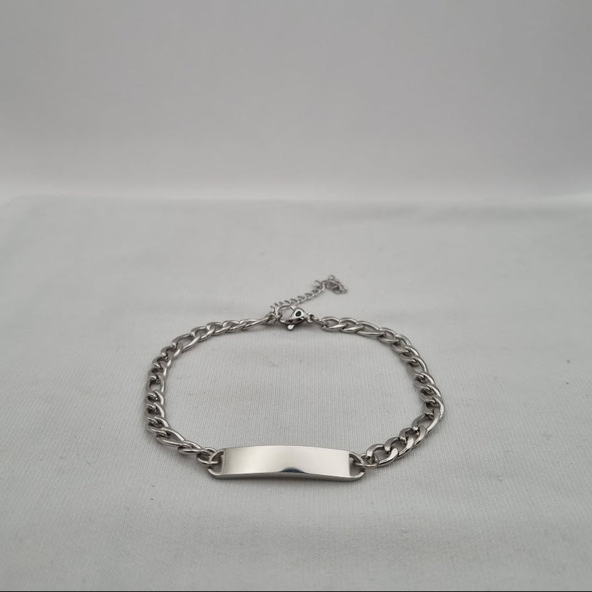 Stál armband 6mm með styttri plötu