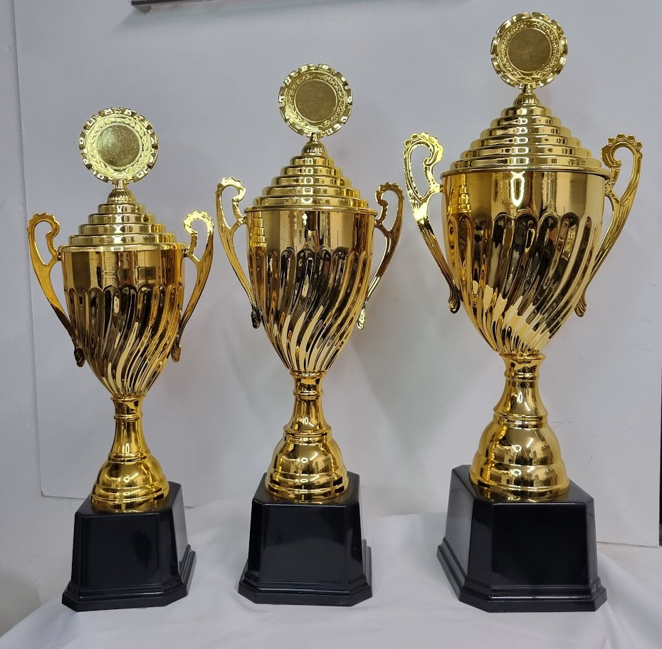 Gylltur bikar með loki, til í þremur stærðum  05