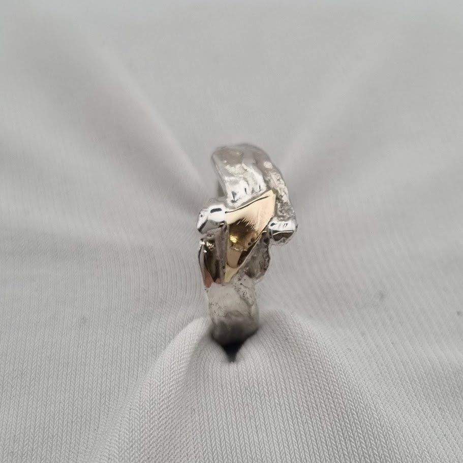 Silfur hringur með 14 kt gulli  No 5