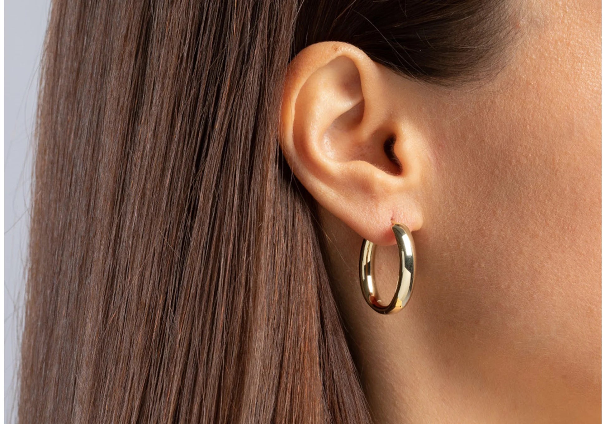 Gullhúðaðir silfur eyrnalokkar oval hringir