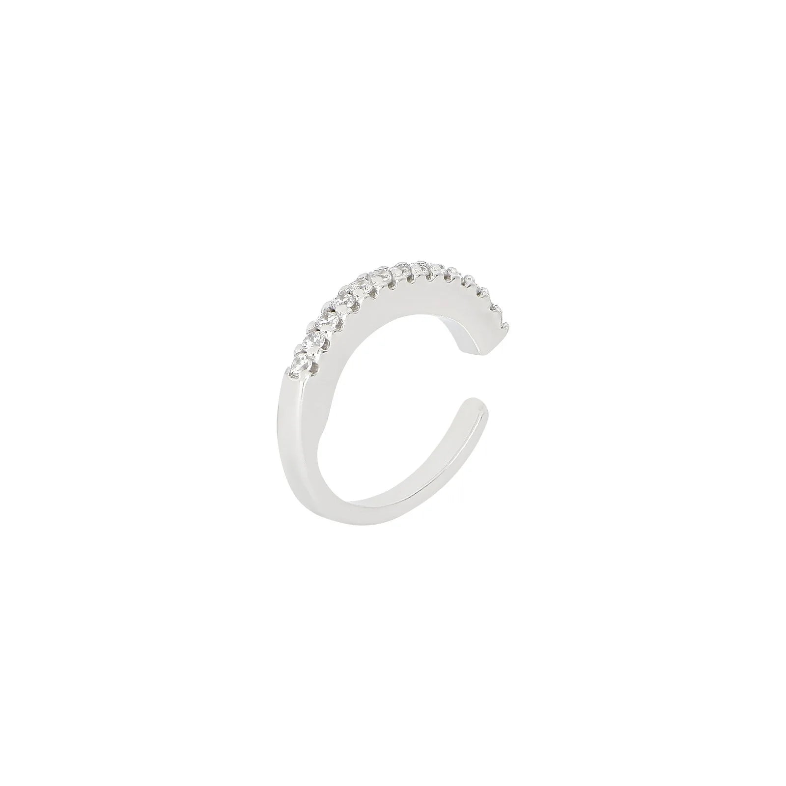 Silfur cuff með zirkon steinum