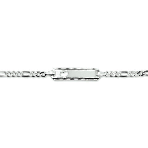Silfur armband demantsskorið með opnu hjarta
