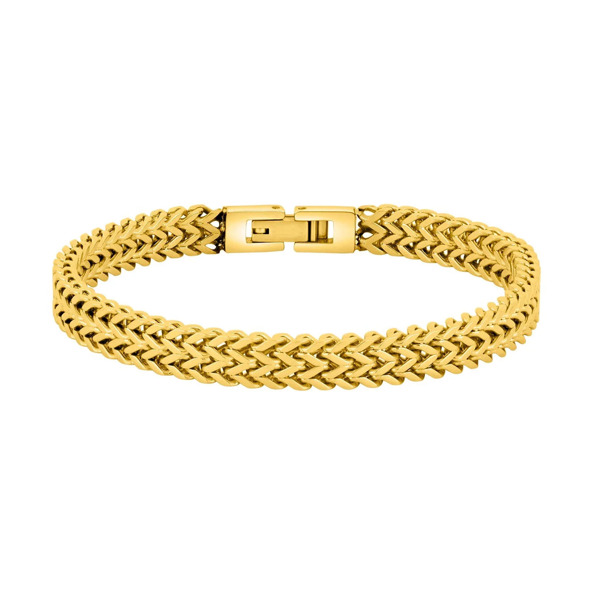Gullhúðað stál armband fílabeins munstur