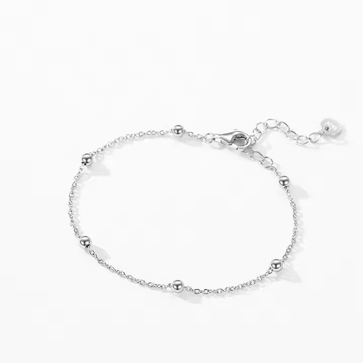 Fíngert silfur armband með kúlum