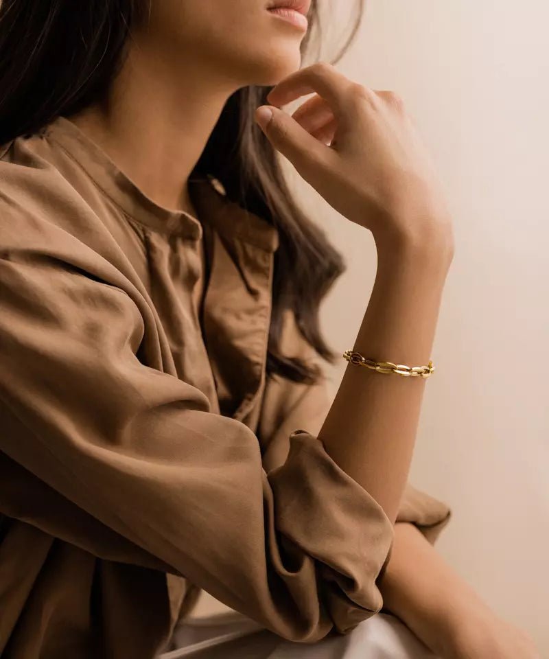 Gullhúðað armband Grand link