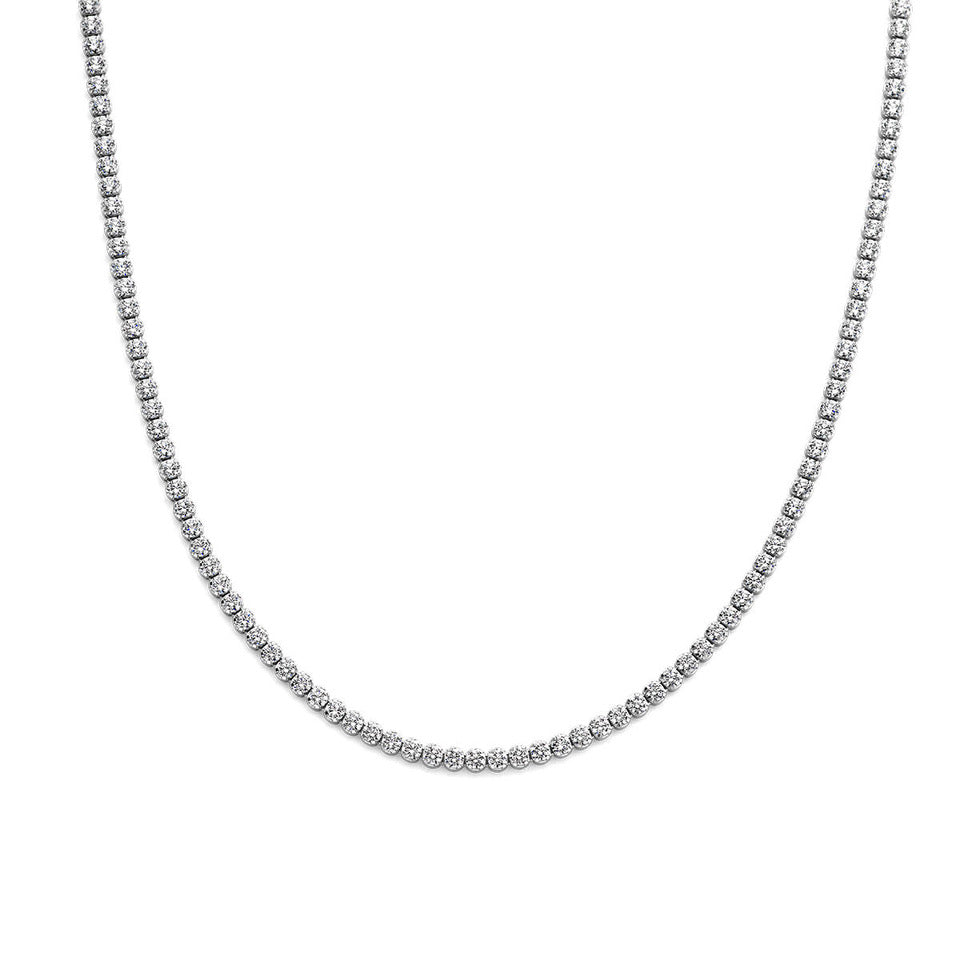 Silfur Tennis hálsmen með zirkon steinum