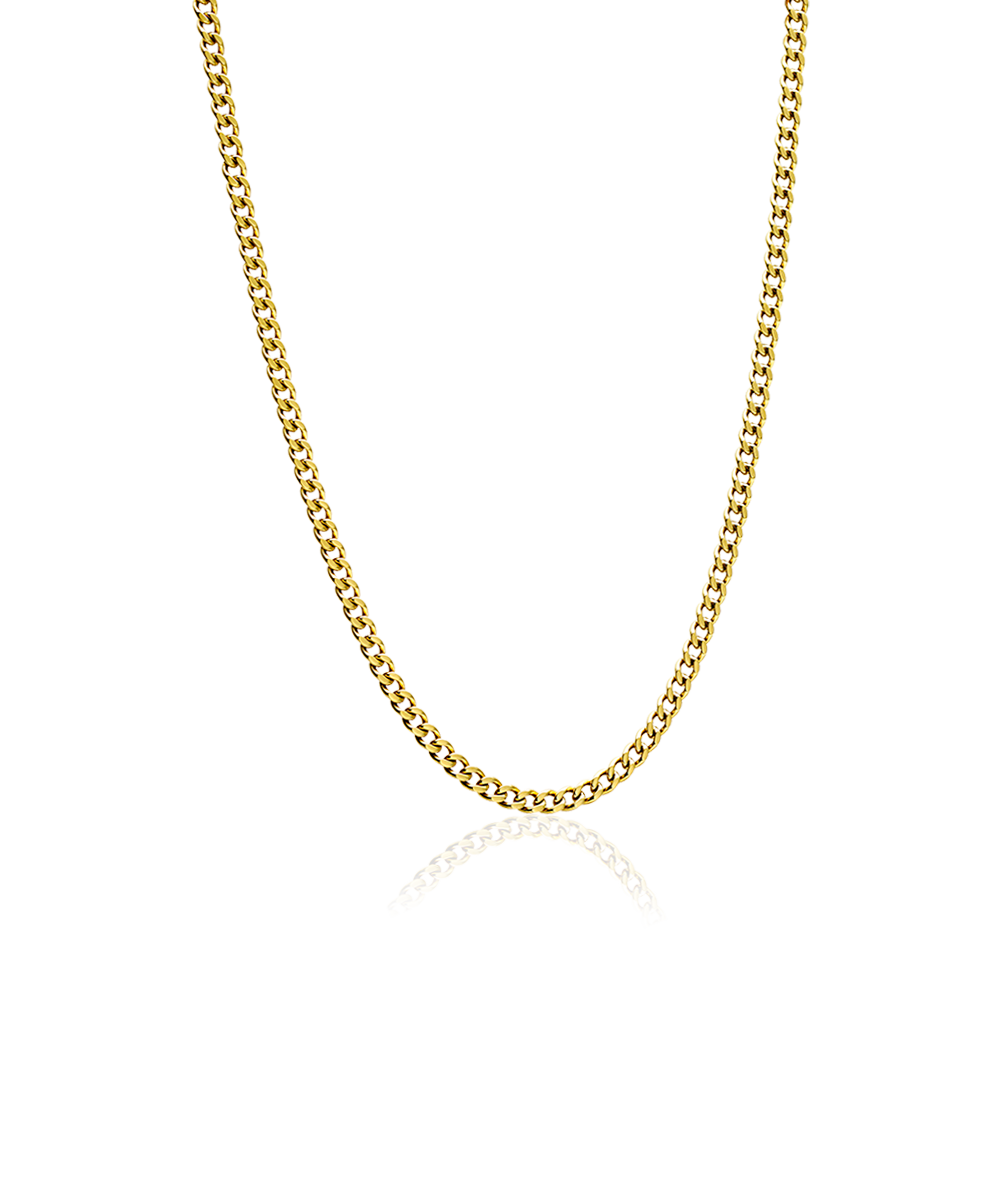 Gullhúðað curb link hálsmen