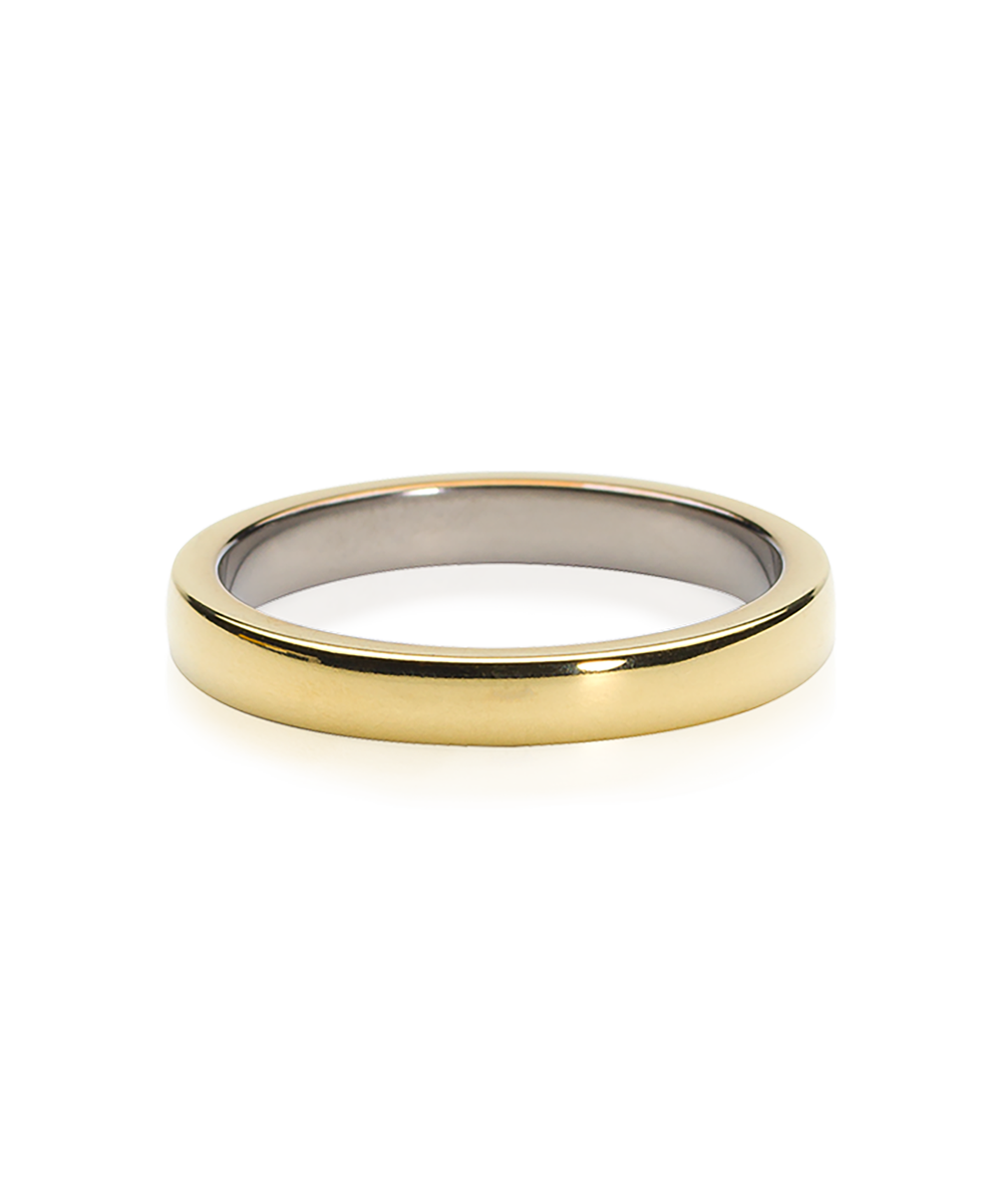Gullhúðaður titanium hringur 3mm