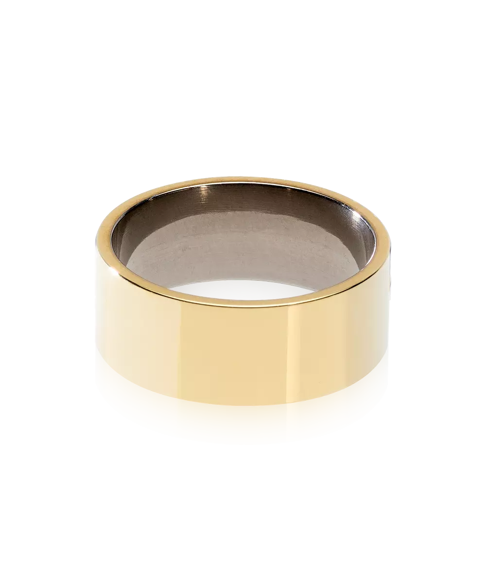 Gullhúðaður titanium hringur 8mm