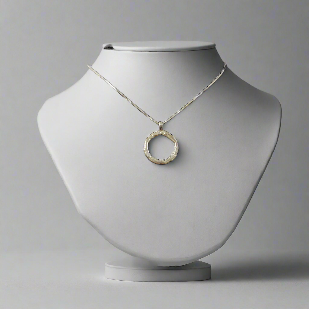 Silfur hálsmen hringur