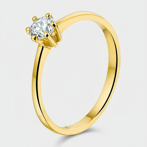 14 kt gull hringur með zirkonstein