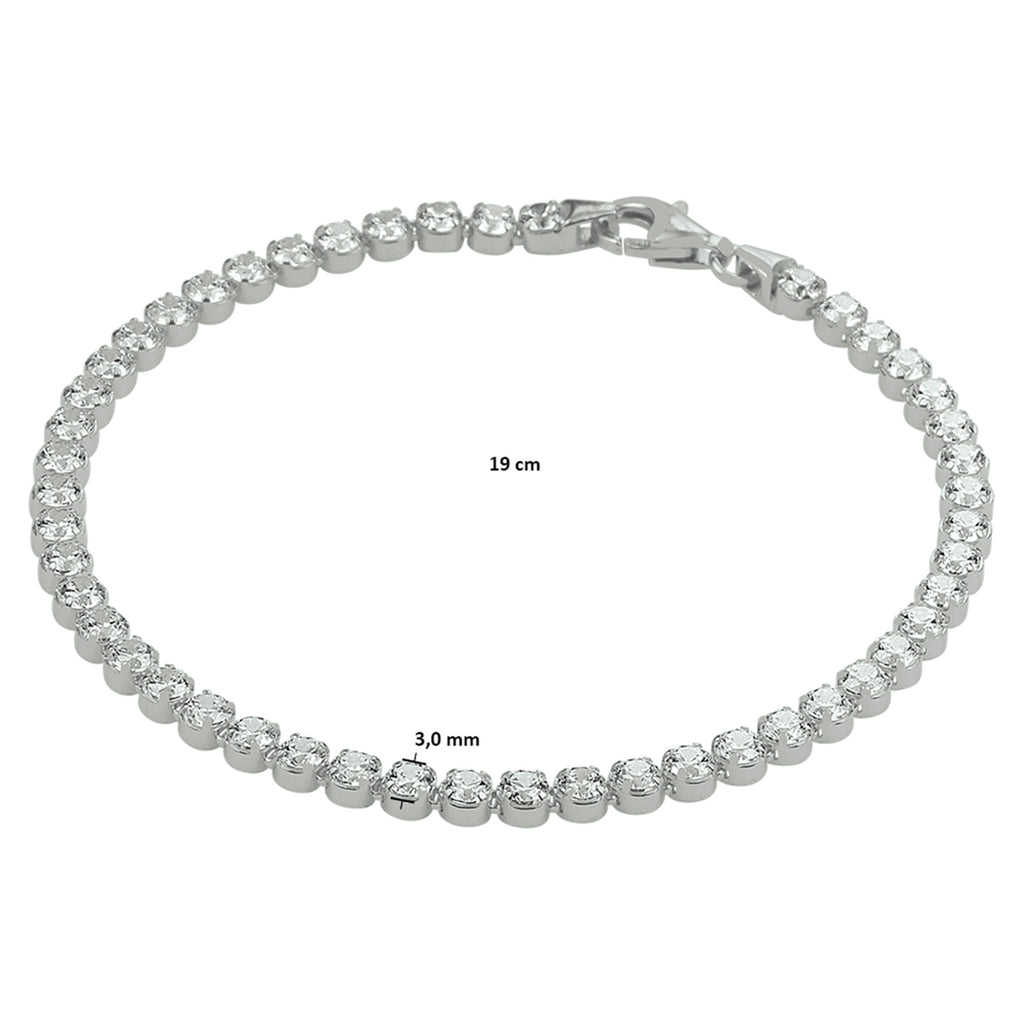 Silfur armband m. zirkonsteinum