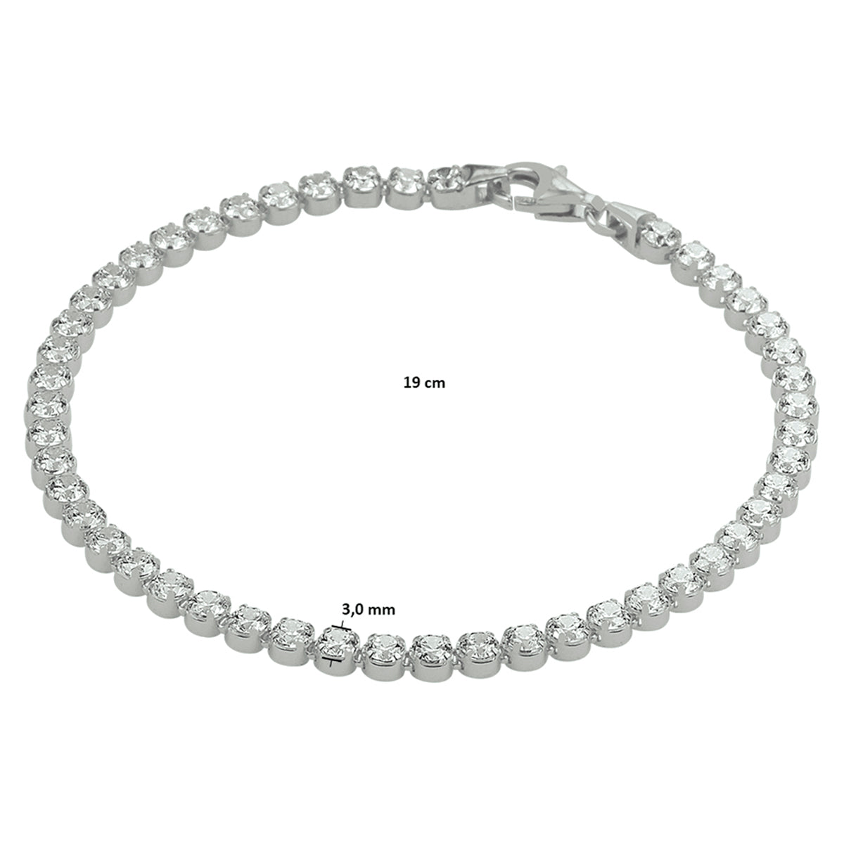 Silfur Tennis armband m. zirkonsteinum